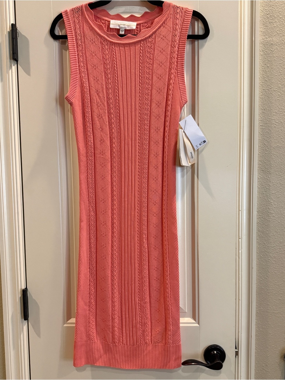 Guess Peach Coral Adaline Sleeveless Thin Sweater Dress Womens S NWT